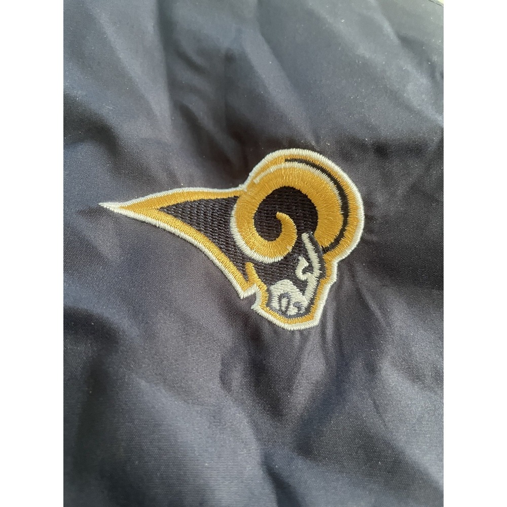 Los Angeles LA RAMS Football Jacket Men XL Blue Gray DunBrooke Windbreaker SI - Picture 2 of 10